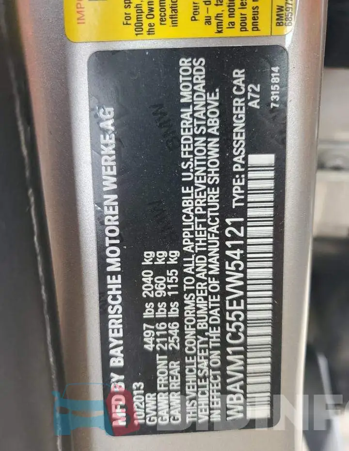 WBAVM1C55EVW54121 Photo# 13