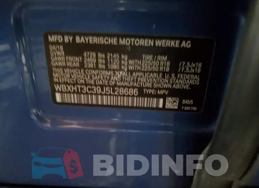 WBXHT3C39J5L28686 Photo# 13