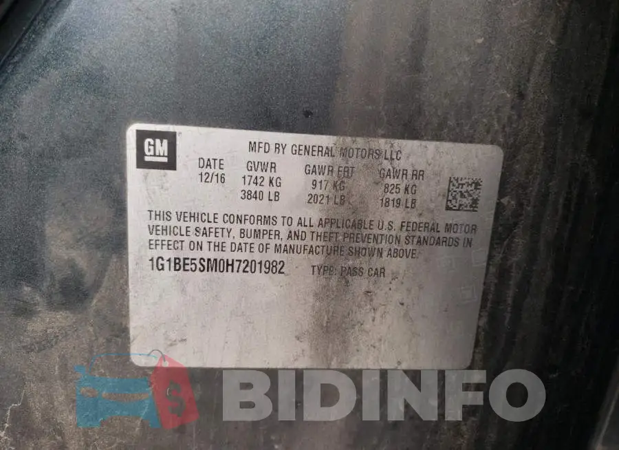 1G1BE5SM0H7201982 Photo# 12