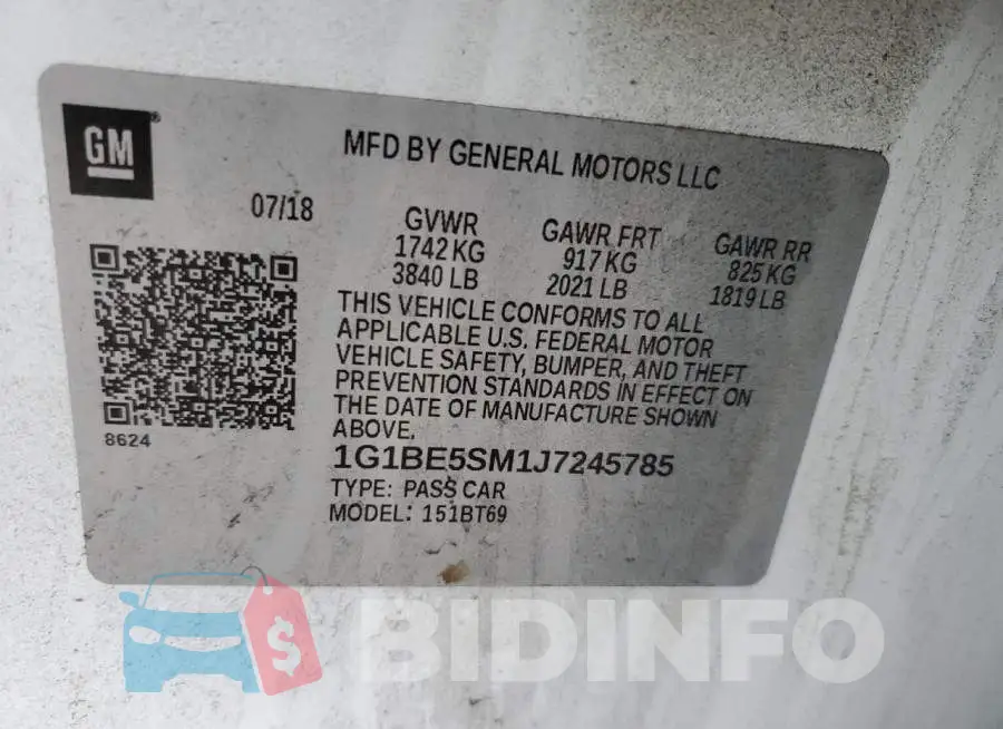 1G1BE5SM1J7245785 Photo# 12