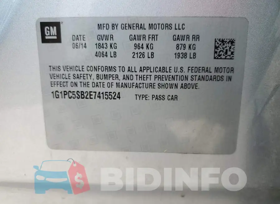 1G1PC5SB2E7415524 Photo# 12