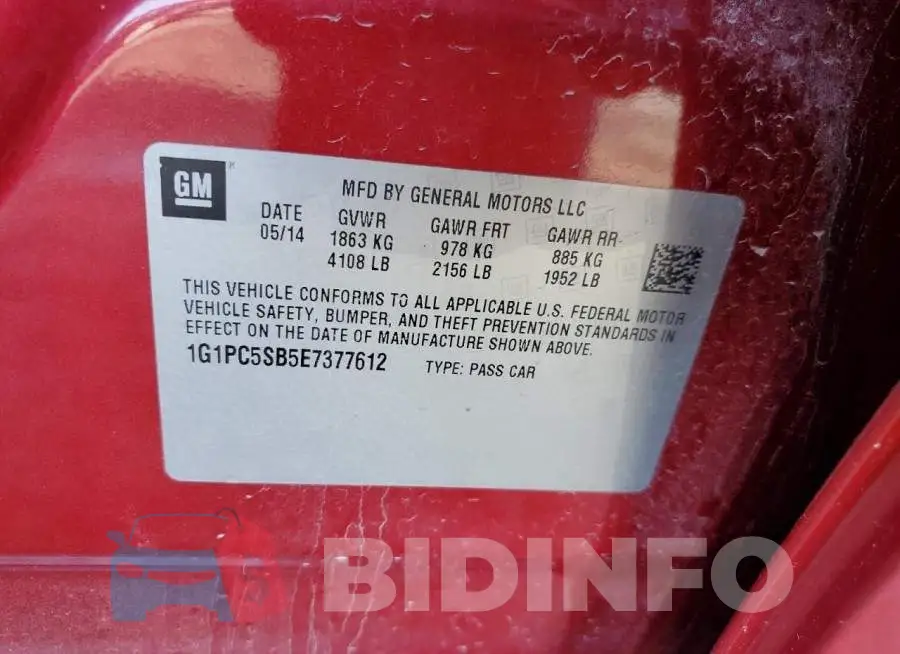 1G1PC5SB5E7377612 Photo# 12