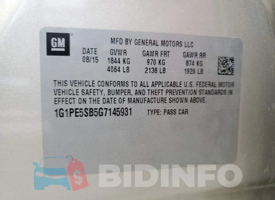 1G1PE5SB5G7145931 Photo# 13