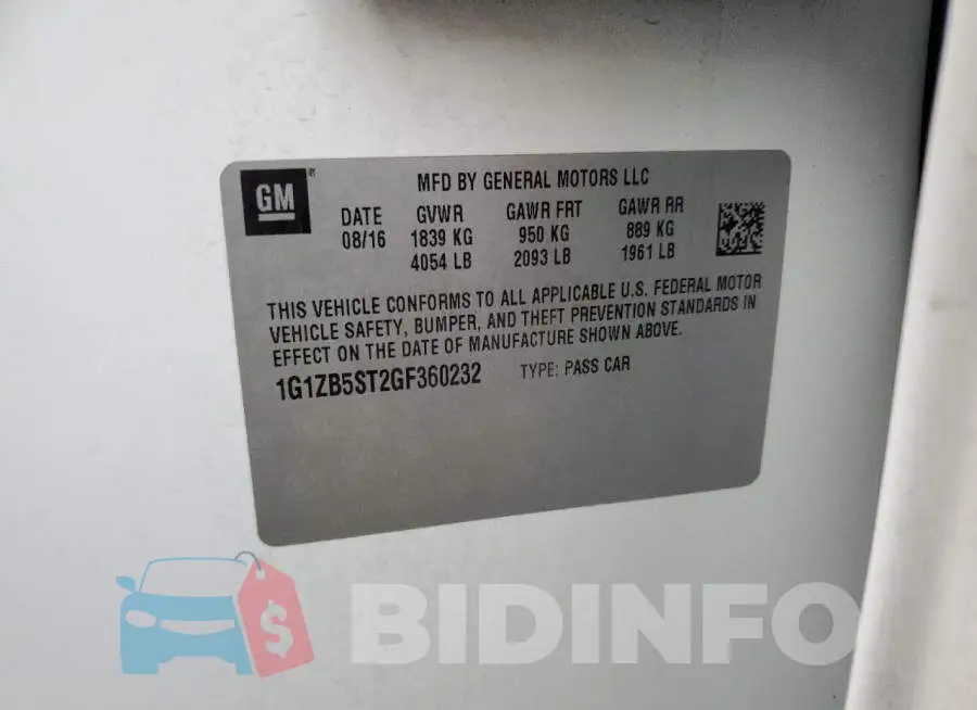 1G1ZB5ST2GF360232 Photo# 13