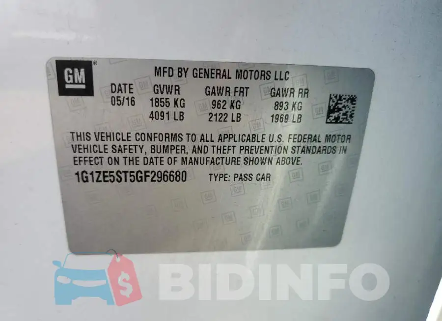 1G1ZE5ST5GF296680 Photo# 10