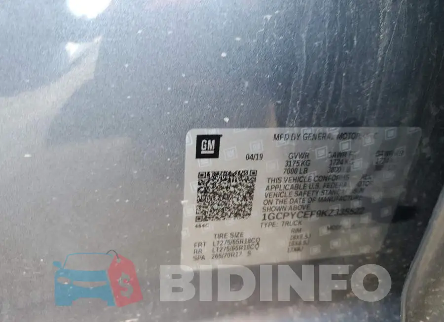 1GCPYCEF9KZ335522 Photo# 12