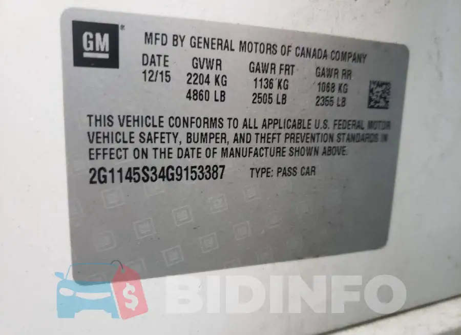 2G1145S34G9153387 Photo# 13