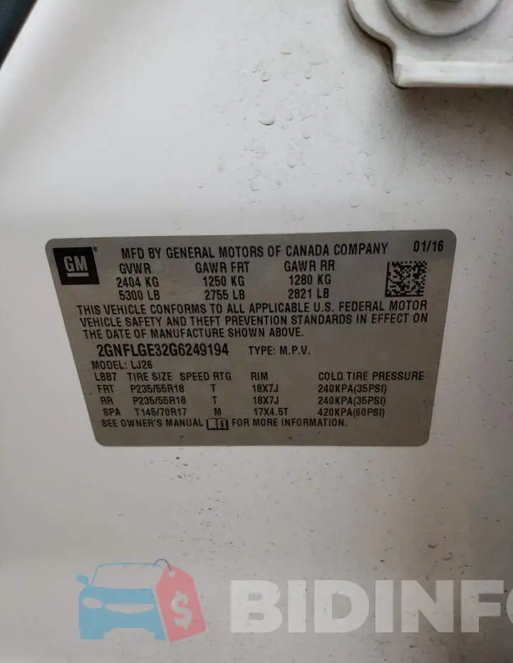 2GNFLGE32G6249194 Photo# 14