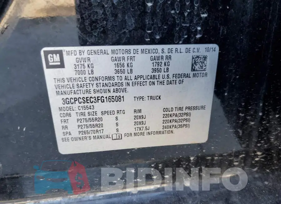 3GCPCSEC3FG165081 Photo# 12