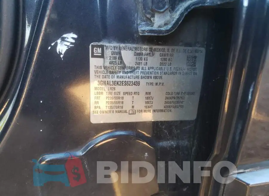 3GNAL3EK2ES623439 Photo# 13