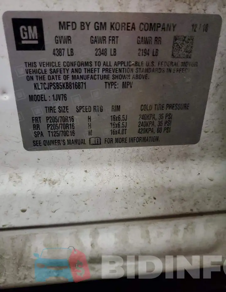 KL7CJPSB5KB816871 Photo# 13