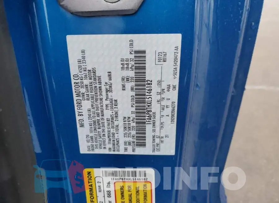1FA6P8THXL5146182 Photo# 10