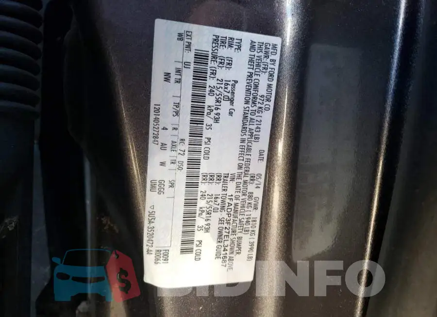 1FADP3F27EL341687 Photo# 12
