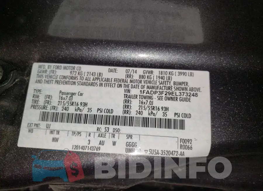 1FADP3F29EL373248 Photo# 12