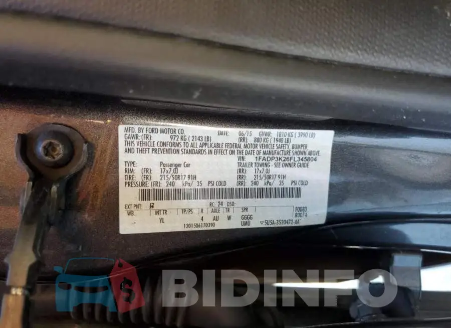 1FADP3K26FL345804 Photo# 13