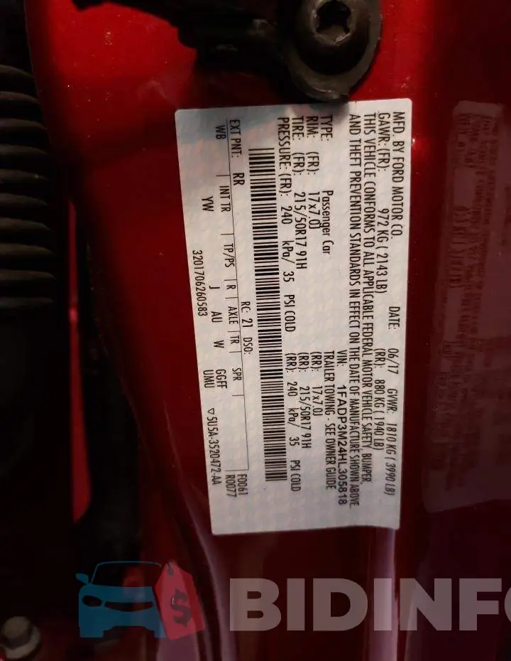 1FADP3M24HL305818 Photo# 12