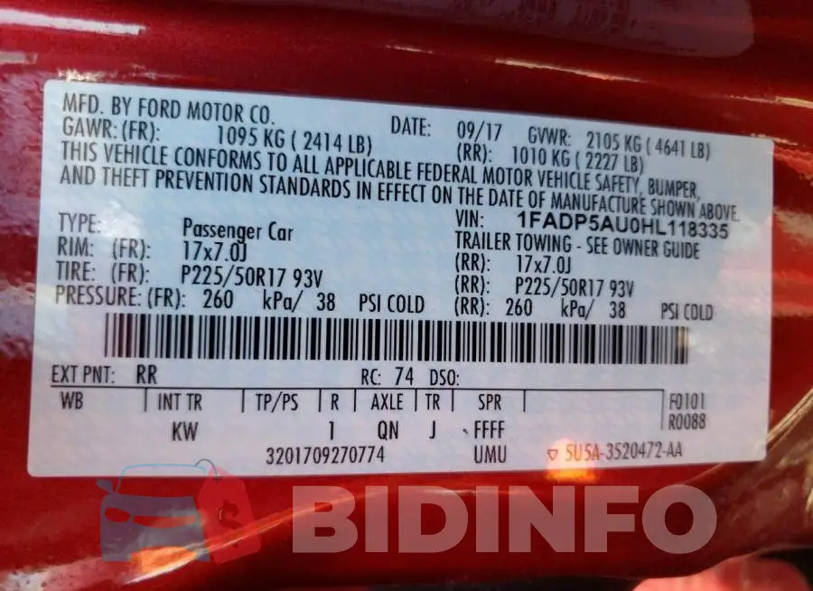 1FADP5AU0HL118335 Photo# 12