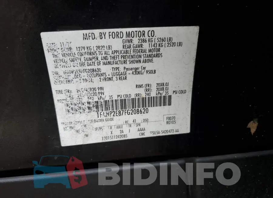 1FAHP2E87FG208620 Photo# 12