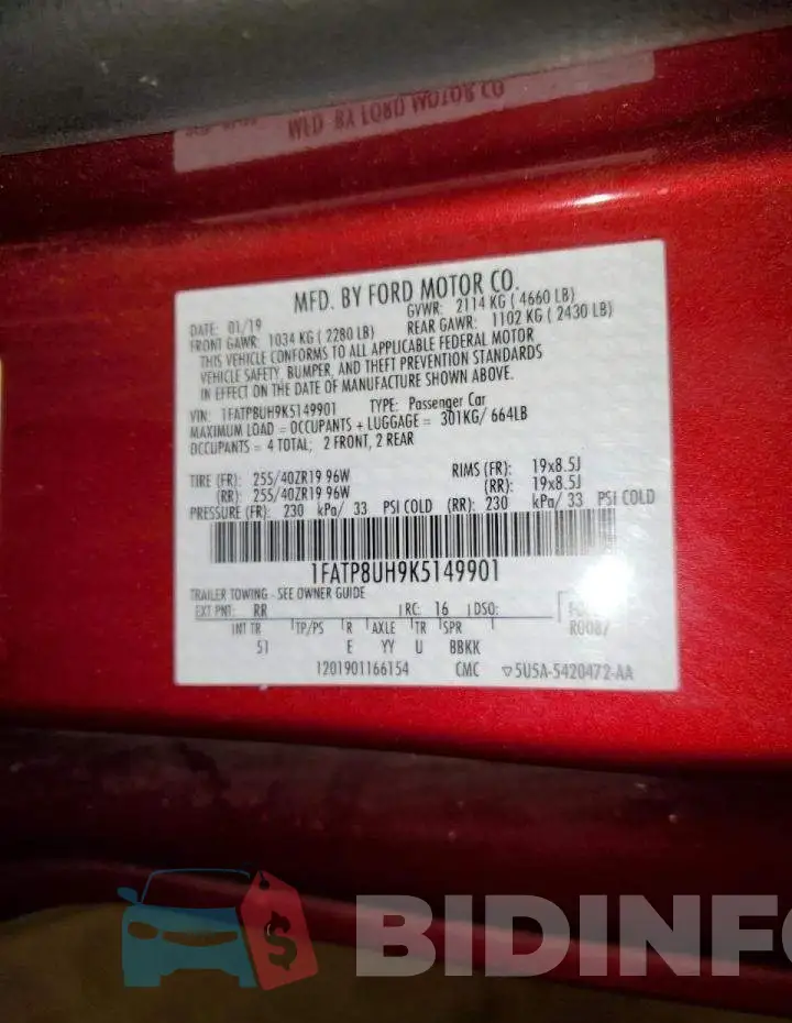 1FATP8UH9K5149901 Photo# 12