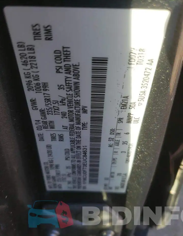1FMCU0F73EUC84631 Photo# 13