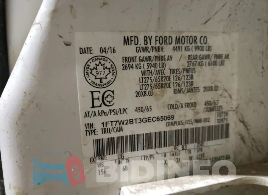 1FT7W2BT3GEC65069 Photo# 12