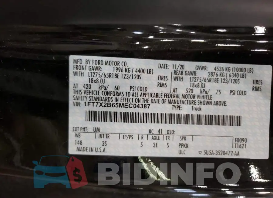 1FT7X2B65MEC04387 Photo# 12