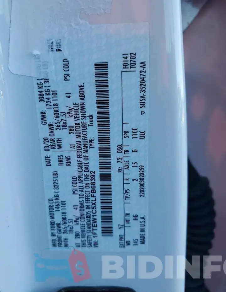 1FTEW1C5XLFB68392 Photo# 12