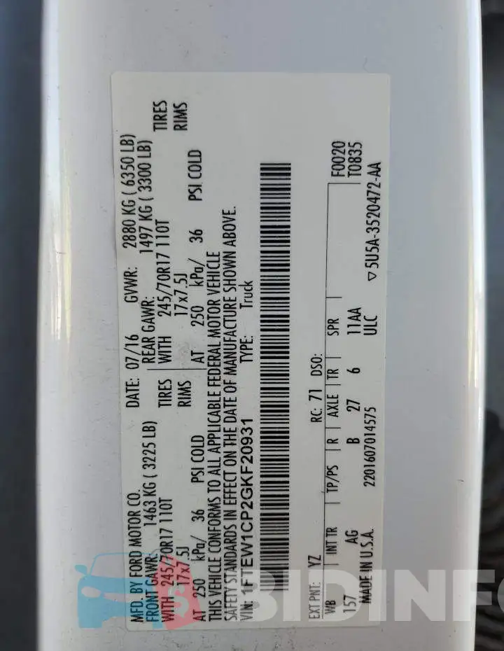 1FTEW1CP2GKF20931 Photo# 12