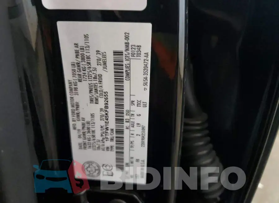 1FTFW1E45KFB92655 Photo# 12