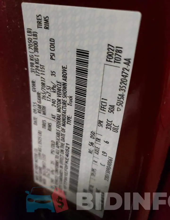 1FTFW1EF0FKE40521 Photo# 12