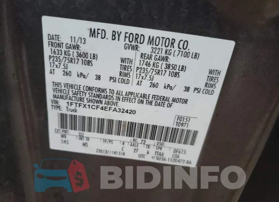 1FTFX1CF4EFA32420 Photo# 12