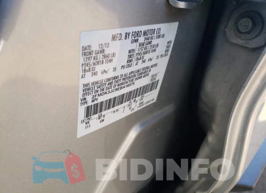 2FMDK3JC9EBA16575 Photo# 13