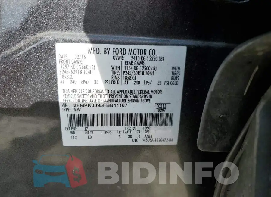 2FMPK3J95FBB11167 Photo# 13