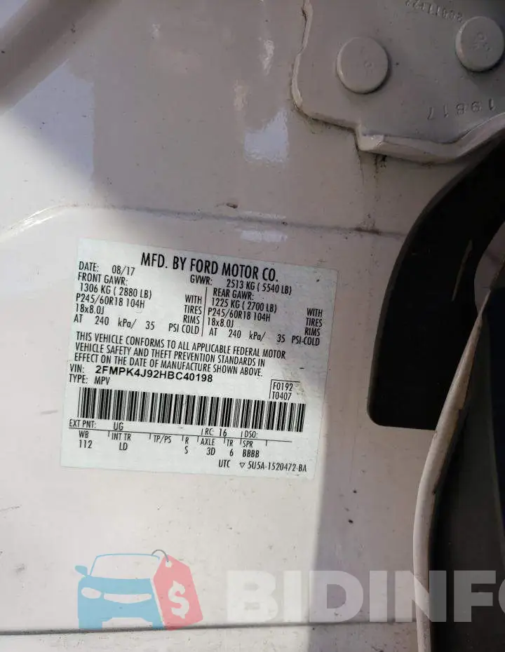 2FMPK4J92HBC40198 Photo# 13