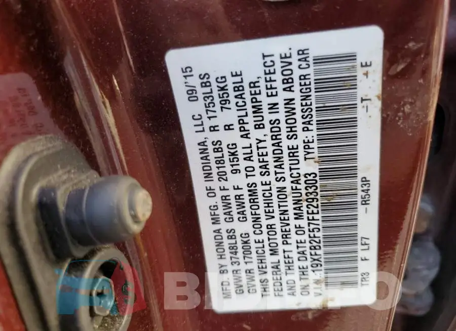 19XFB2F57FE293303 Photo# 12