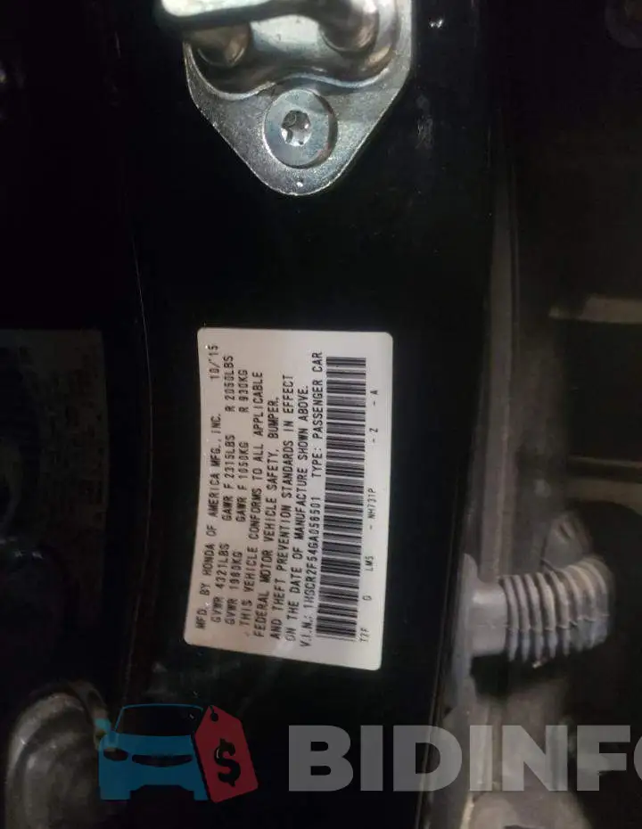 1HGCR2F54GA056501 Photo# 13
