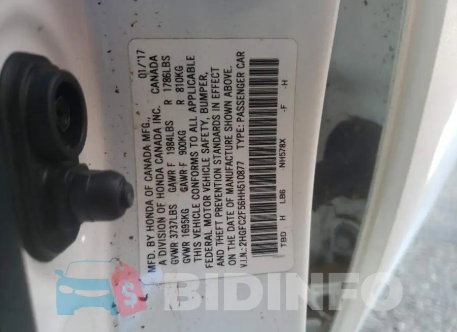 2HGFC2F56HH510877 Photo# 13
