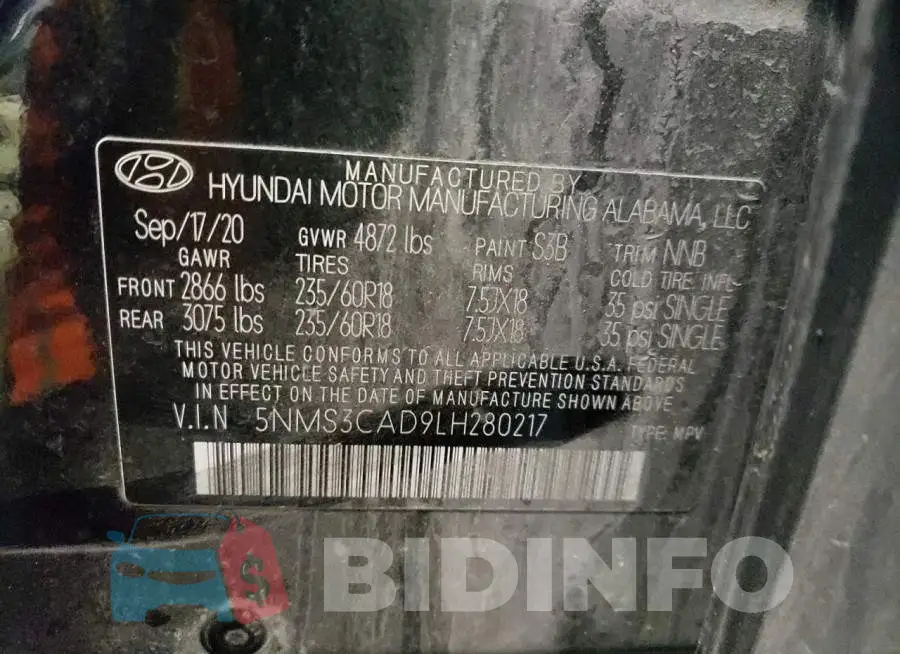 5NMS3CAD9LH280217 Photo# 13