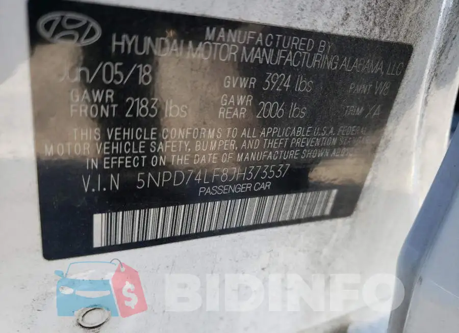 5NPD74LF8JH373537 Photo# 13