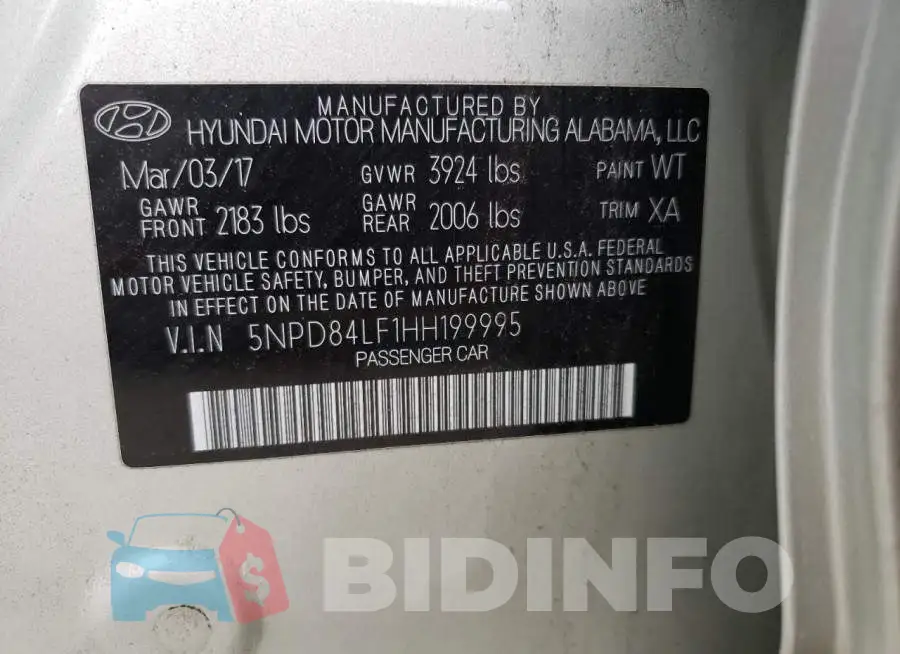 5NPD84LF1HH199995 Photo# 12