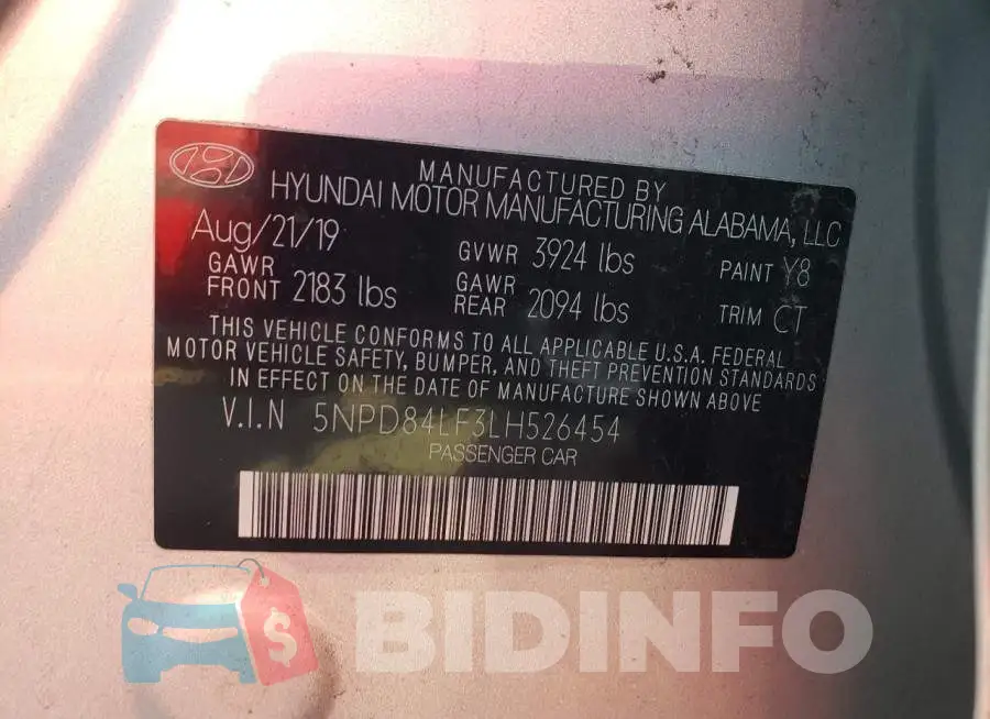 5NPD84LF3LH526454 Photo# 12