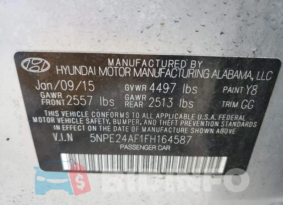 5NPE24AF1FH164587 Photo# 12