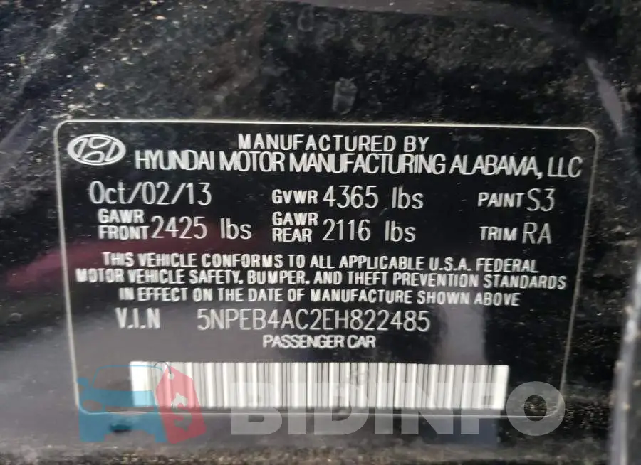 5NPEB4AC2EH822485 Photo# 10