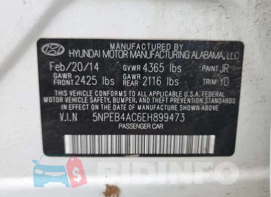 5NPEB4AC6EH899473 Photo# 12
