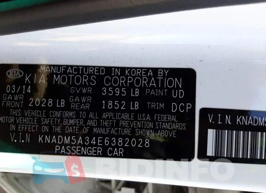 KNADM5A34E6382028 Photo# 12