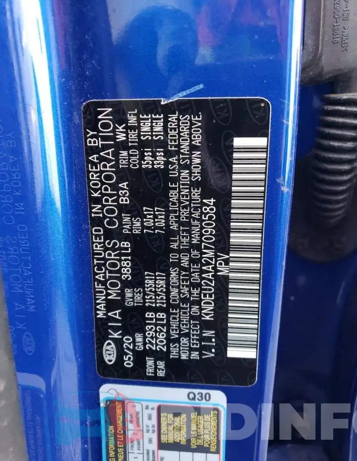 KNDEU2AA2M7090584 Photo# 13