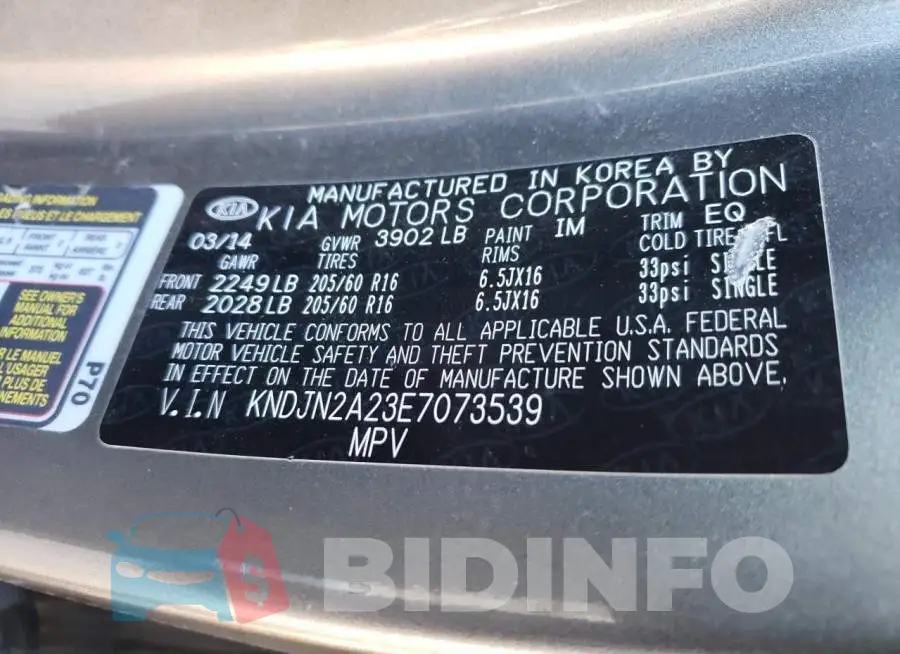 KNDJN2A23E7073539 Photo# 13