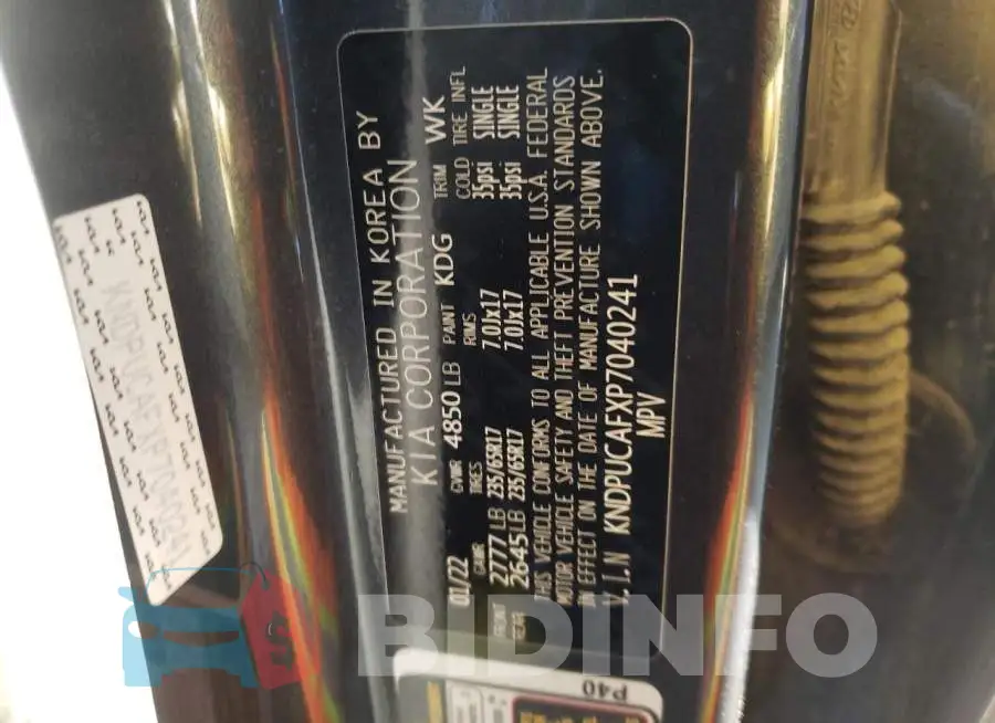 KNDPUCAFXP7040241 Photo# 10