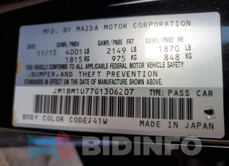 JM1BM1U77G1306207 Photo# 12