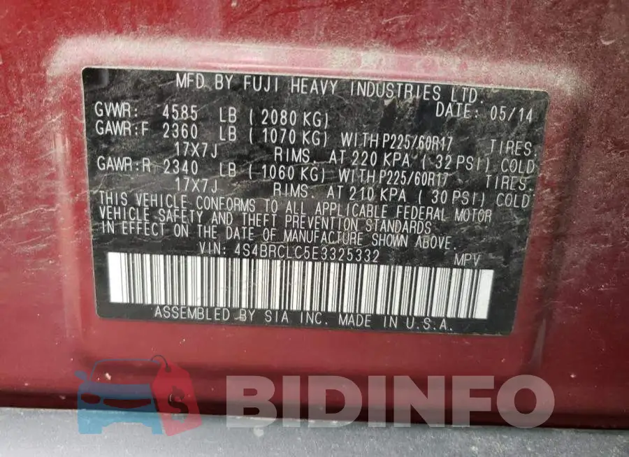 4S4BRCLC5E3325332 Photo# 14